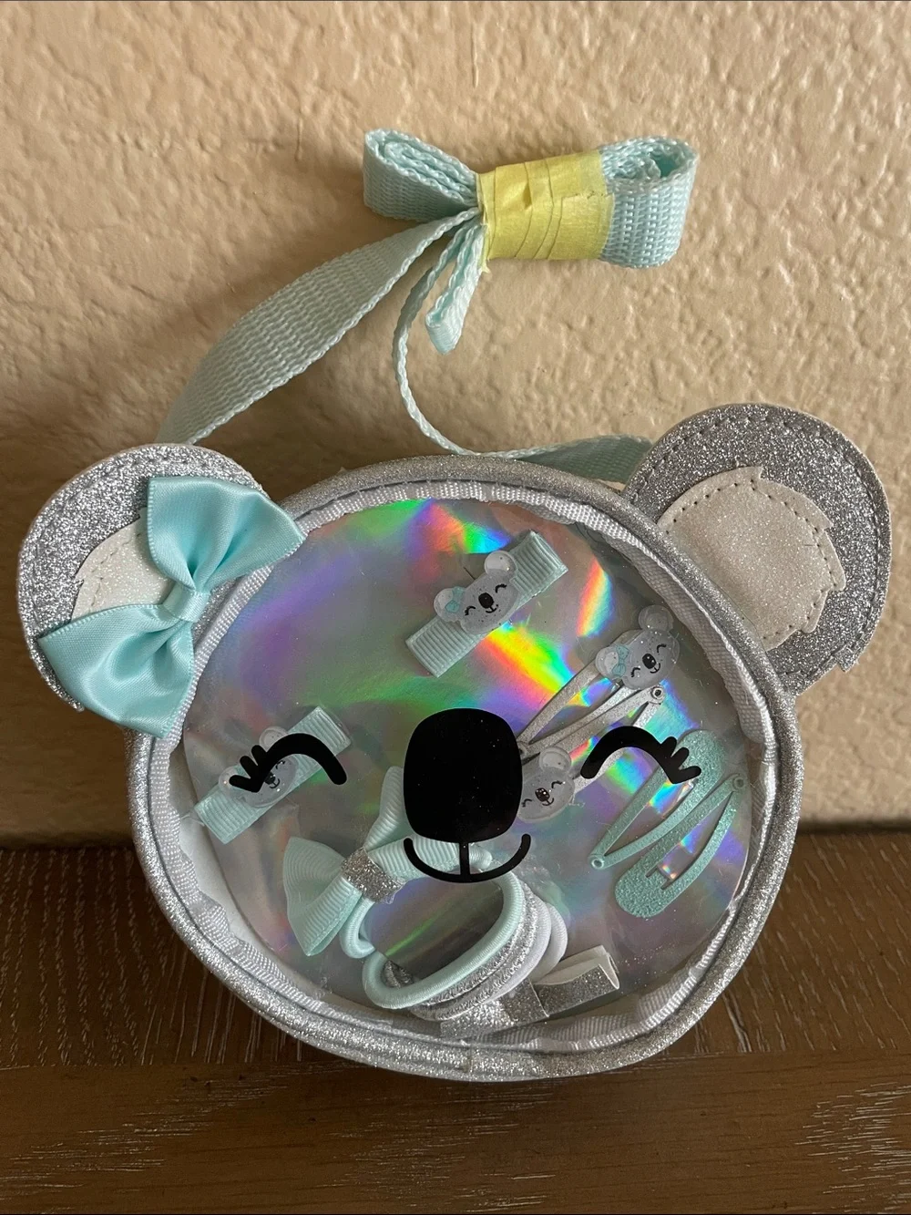 💖 Pick three $15 - Claire’s PANDA Face Kids Accessory Bag with Mint Hair Clips